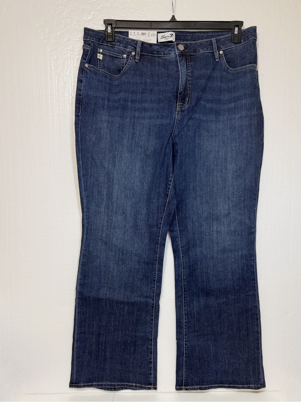 Seven7 Women's High Rise Regular Fit Bootcut Stretch Denim Jeans, Plus Size 20W